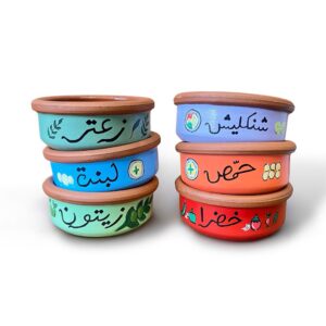 Pottery set of 6 small bowls