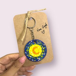 Starry night moon Key Chain